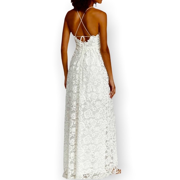 For Love & Lemons x Free People Joelle XS White Lace Corset Sweetheart-Neck Maxi - Picture 6 of 10